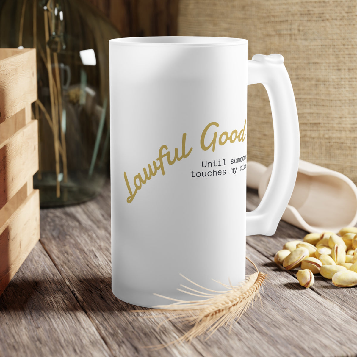 Lawful Good Frosted Beer Mug