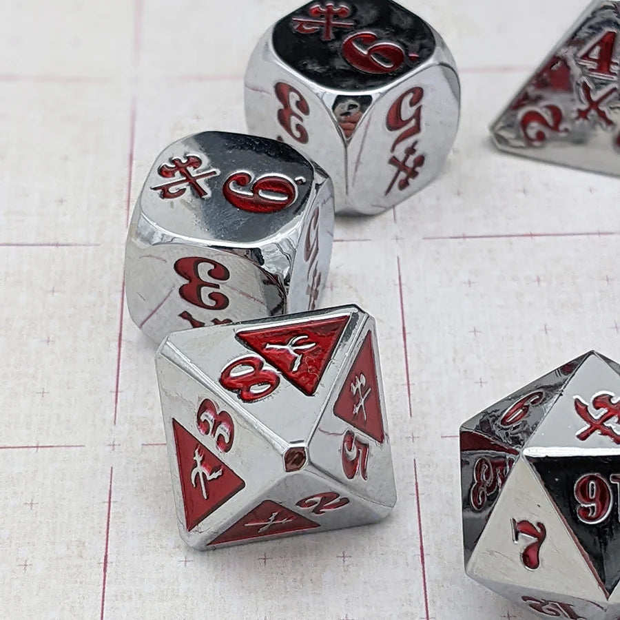 Slashing Damage - Metal, Chrome/Red (7)