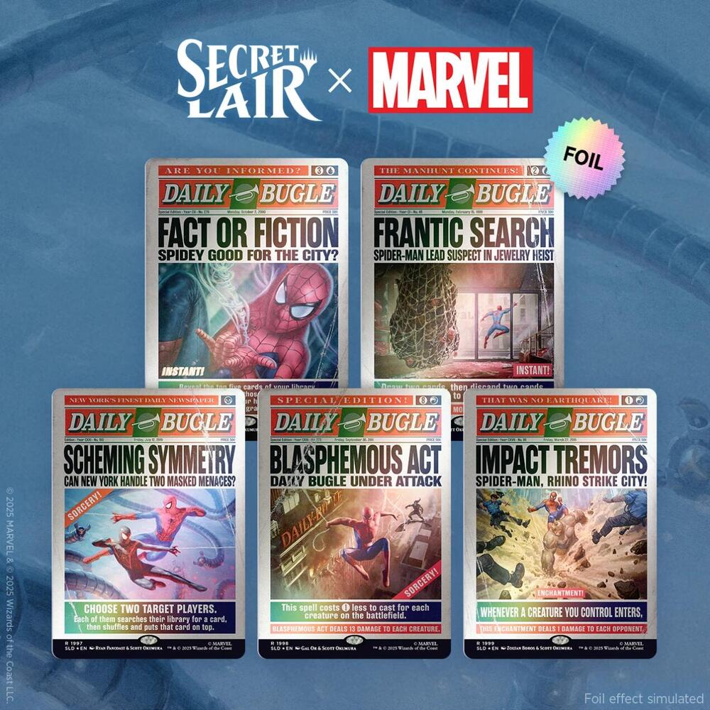 Secret Lair Drop: Secret Lair x Marvel's Spider-Man: Daily Bugle Breaking News - Rainbow Foil Edition - Secret Lair Drop Series (SLD)