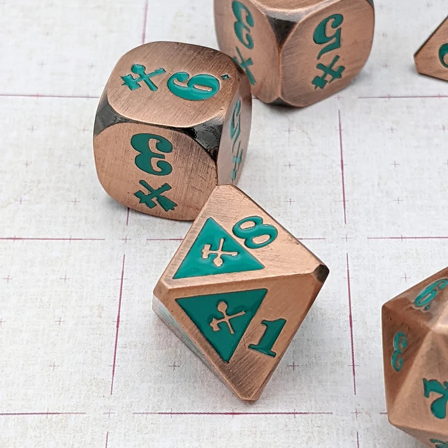 Bludgeoning Damage - Metal, Copper/Teal (7)