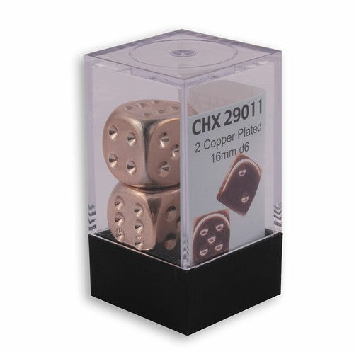 Copper Metallic 16mm D6 Dice Pair